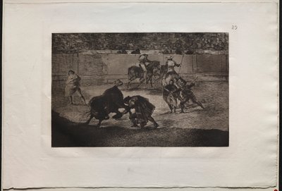 Härkätaistelut: Pepe Illo tekee Recorten kulkua, 1876. tekijältä Francisco de Goya