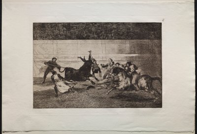 Härkätaistelut: Pepe Illon kuolema (2. sävellys) tekijältä Francisco de Goya
