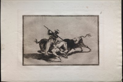 Härkätaistelut: Hengellinen mauri Gazul taistelee ensimmäisenä sääntöjen mukaan, 1876. tekijältä Francisco de Goya