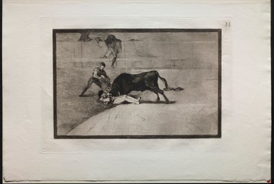 Härkätaistelut: Pepe Illon epäonninen kuolema kehässä Madridissa, 1876. tekijältä Francisco de Goya
