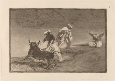 Capean otro encerrado (He leikkivät toista niemen kanssa aitauksessa) tekijältä Francisco de Goya