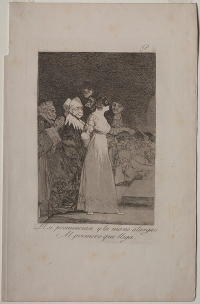 Caprichos: He sanovat "kyllä" ja antavat kätensä ensimmäiselle tulijalle. tekijältä Francisco de Goya