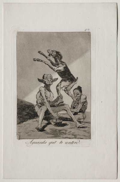 Caprichos: Odota, kunnes sinut on voideltu. tekijältä Francisco de Goya