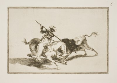 Inspiroitunut Maurer Gazul on ensimmäinen, joka lyö härkää sääntöjen mukaan tekijältä Francisco de Goya