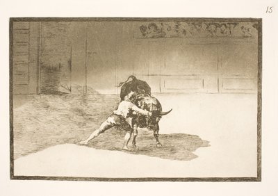 Kuuluisa Martincho asettaa banderillat, huijaa härän kehon liikkeillä tekijältä Francisco de Goya