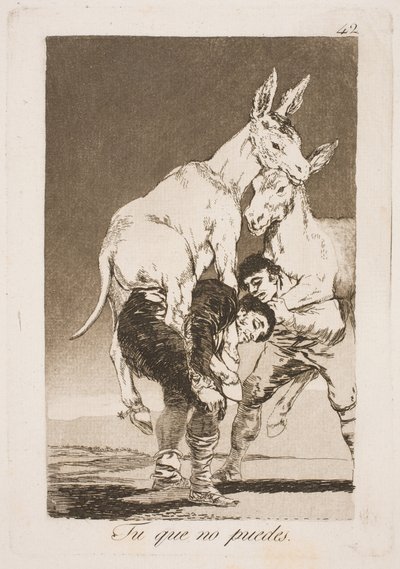 Sinun, joka ei pysty, täytyy kantaa minua selässäsi tekijältä Francisco de Goya