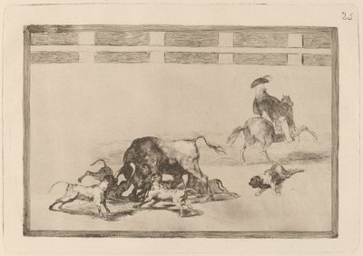 Echan perros al toro (They Loose Dogs on the Bull) tekijältä Francisco de Goya
