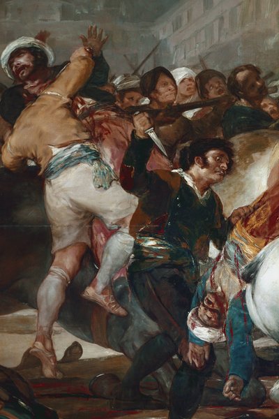Toukokuun kaksi (2. toukokuuta) tai Mamelukien panos. Yksityiskohta (öljy kankaalle tekijältä Francisco de Goya