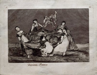 Feminine Folly sarjasta Los Disparates Follies, 1815-1819 tekijältä Francisco de Goya