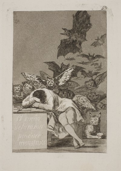Järjen uni synnyttää hirviöitä tekijältä Francisco de Goya