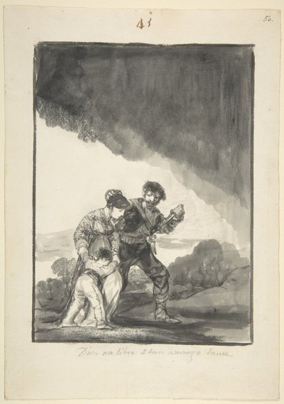 Jumala pelasta meidät sellaisesta katkerasta kohtalosta, n. 1816-20 (harjaa intialaisella musteella ja harmaalla pesulla ja raapimalla) tekijältä Francisco de Goya
