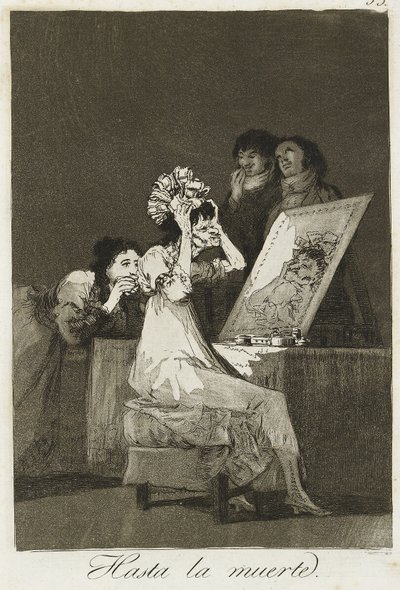 Hasta la muerte, 1799 (etsaus, kuivakärki ja akvatinta) tekijältä Francisco de Goya