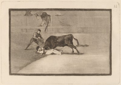 Pepe Illon valitettava kuolema Plaza de Madridissa (Pepe Illon epäonninen kuolema kehässä Madridissa) tekijältä Francisco de Goya