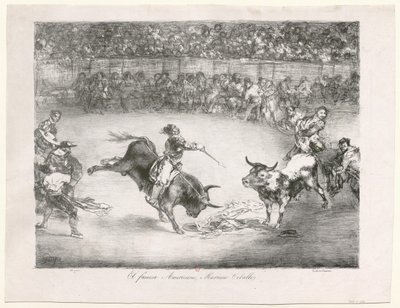 [Les Taureaux de Bordeaux: Kuuluisa amerikkalainen Mariano Ceballos] tekijältä Francisco de Goya