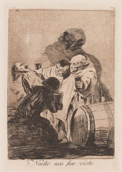 Kukaan ei ole nähnyt meitä, 18. päivän lopusta 19. päivän alkuun vuosisadan (tulostus) tekijältä Francisco de Goya