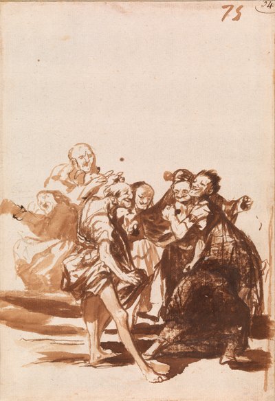 Vanhukset laulavat ja tanssivat tekijältä Francisco de Goya