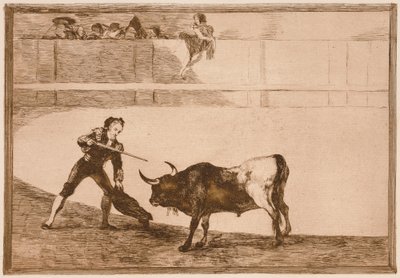 Pedro Romero: Killing the Halted Bull (Pedro Romero tappaa paikallaan seisovan härän), sarjasta Tauromaquia tekijältä Francisco de Goya