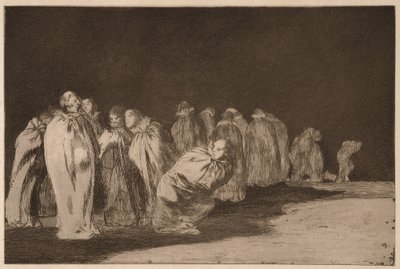 ”Sacksin asukkaat” (Los ensacados), sarjasta Los Disparates tekijältä Francisco de Goya