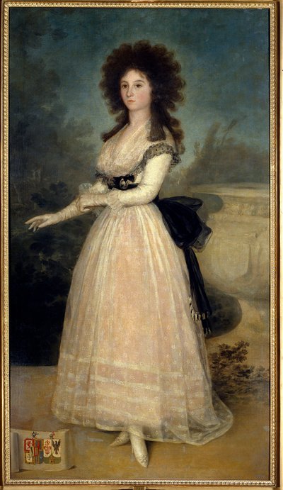Muotokuva Dona Tadean jalassa Arias de Enriquez Francisco de Goyan maalaus (1746-1828) (Ec. Esp) 1700-luvun Madrid. Musee Du Prado – Dona Tadea Arias de Enriquezin täyspitkä muotokuva. Francisco de Goyan (1746-1828) maalaus (espanjalainen koulu) 18. tekijältä Francisco de Goya