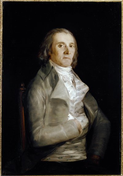 Muotokuva Don Andres del Peralista (aktiivinen 1770-1820) taidemaalari sisustaja - Öljy puulle tekijältä Francisco de Goya