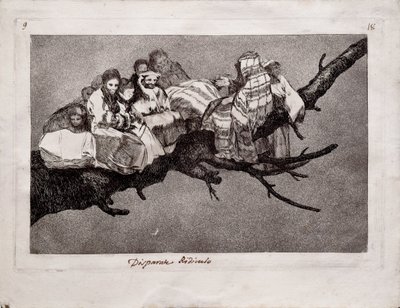 Naurettavaa Follya sarjasta Los Disparates Follies, 1815-1819 tekijältä Francisco de Goya
