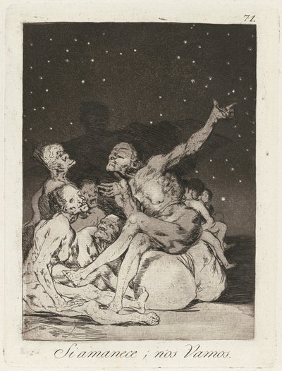 Si amanece; nos vamos (Kun päivä koittaa, olemme poissa) tekijältä Francisco de Goya