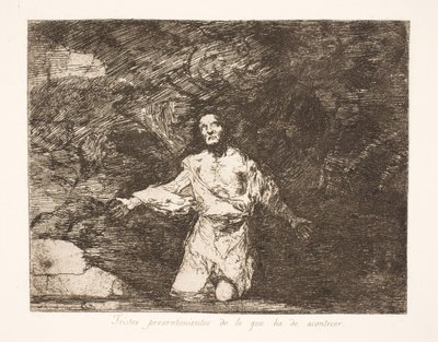 Synkkä aavistus siitä, mitä tulevaisuus tuo tullessaan (1) tekijältä Francisco de Goya