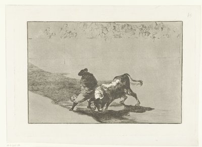 Stierenvechter in een sorra El distríssim estudiant de Falces, emboçat burla al toro amb els seus fallits Stierenvechten (sèries title) La Tauromàquia (sèries title)finnish tekijältä Francisco de Goya