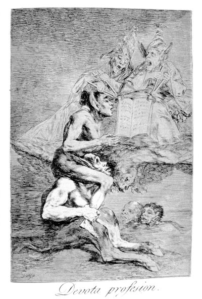 The Devout Ammatti, 1799 tekijältä Francisco de Goya