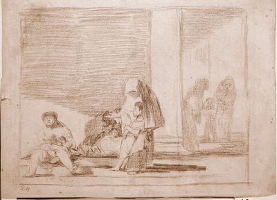 Sodan katastrofit: Terve ja sairas (piirustus tekijältä Francisco de Goya