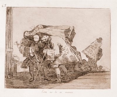The Disasters of War: Tämä ei ole vähempää (etsaus valmistelevasta piirustuksesta tekijältä Francisco de Goya
