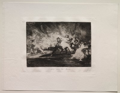 Sodan kauhut: He pakenevat liekkien läpi. tekijältä Francisco de Goya