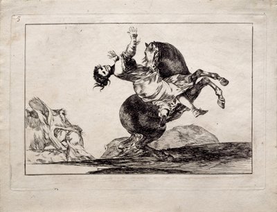 The Horse-Abductor sarjasta Los Disparates Follies, 1815-1819 tekijältä Francisco de Goya