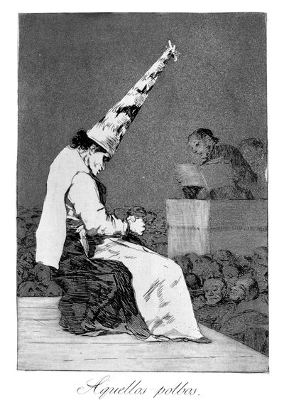 Nuo pölyhiukkaset, Perrico rampa, 1799 tekijältä Francisco de Goya