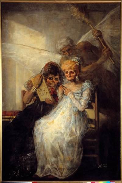 Francisco de Goyan (1746-1828) aika tai vanha maalaus 1808 su. 1,81x1,25 m Lille, kuvataidemuseo - Aika tai vanhat naiset. Francisco de Goyan maalaus (1746-1828) tekijältä Francisco de Goya