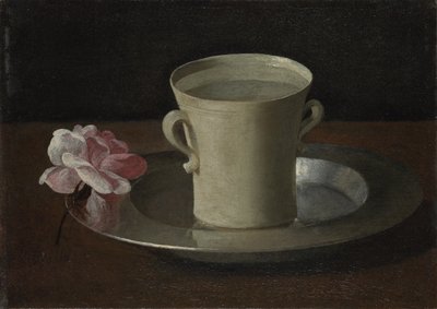 Kuppi vettä ja ruusu, n. 1630 tekijältä Francisco de Zurbaran