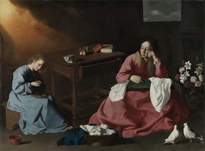 Kristus ja Neitsyt Nasaretin talossa, noin 1640 tekijältä Francisco de Zurbaran
