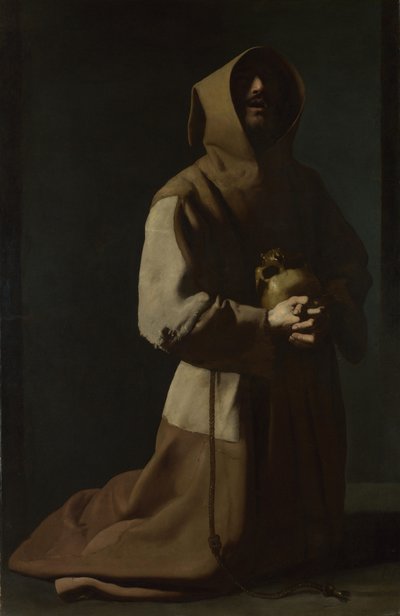 Pyhä Franciscus meditaatiossa, 1635-1640 tekijältä Francisco de Zurbaran