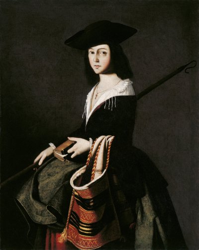 Saint Marina (Sainte Marine) - Zurbaran, Francisco, de (1598-1664) - noin 1640-1645 - Öljy kankaalle - 111x88 - Museo Carmen Thyssen, Málaga tekijältä Francisco de Zurbaran