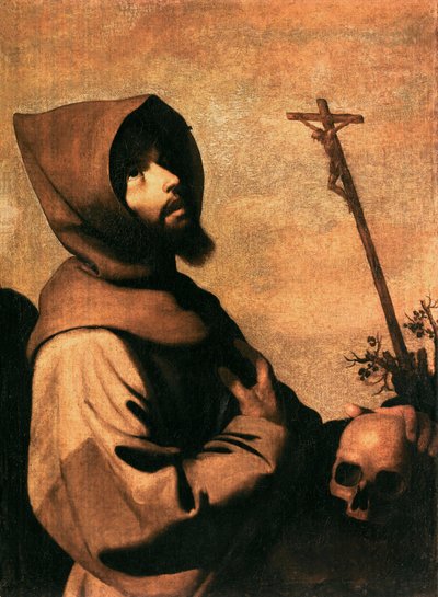 Pyhä Franciscus ekstaasissa, n. 1659 (öljy kankaalle) tekijältä Francisco de Zurbaran