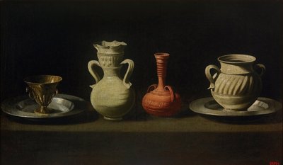 Asetelma neljällä aluksella tekijältä Francisco de Zurbaran