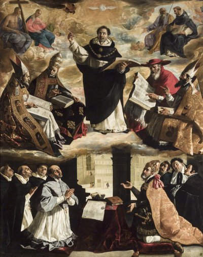 Pyhän Tuomas Akvinolaisen apoteoosi, noin 1631. tekijältä Francisco de Zurbaran