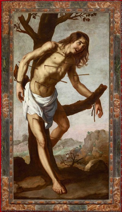 Pyhän Sebastianin marttyyrikuolema, n. 1650. tekijältä Francisco de Zurbaran