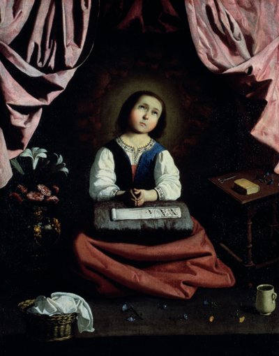 Nuori neitsyt, 1632-33 tekijältä Francisco de Zurbaran