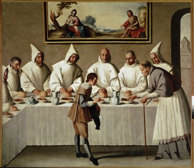 Pyhän Hughin ihme kartahualaisten ruokasalissa (öljy kankaalle tekijältä Francisco de Zurbaran