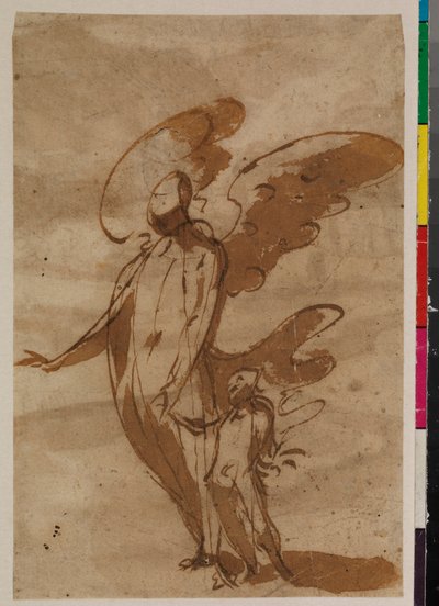 Suojelusenkeli kävelemässä lapsen kanssa, recto, 1600-luku tekijältä Francisco the Younger Herrera