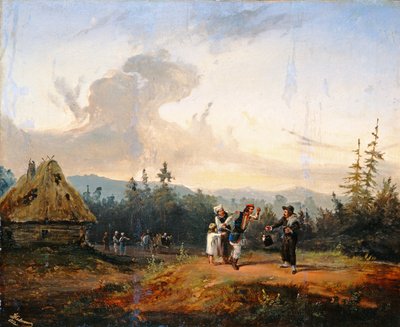 Riidat juutalaisen kauppiaan kanssa, 1853 tekijältä Franciszek Kostrzewski