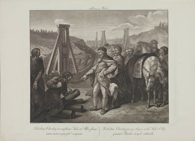 Puolan Boleslaw I kiinnitti rajapylväitä Elbe- ja Saale-jokiin Smuglewicz, Franciszek (1745-1807). Litografia, 1700-luvun loppu. Yksityinen kokoelma tekijältä Franciszek Smuglewicz