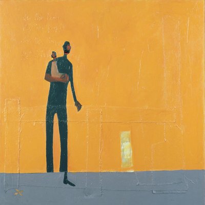 Isä ja lapsi (sekatekniikka kankaalle) tekijältä Francks Deceus