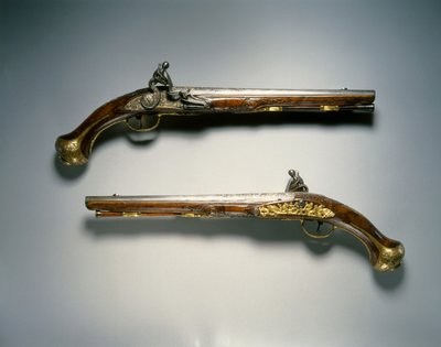 Pari piikivipistoolia, Liège, 1700-luvun alku tekijältä Franco Flemish School